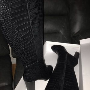 Knee high black boots